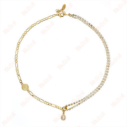 gold chain necklace teardrop shape